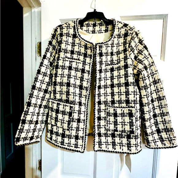 Evafreedom tweed blazer fully lined for work or casual. Size 2XL (US 14). - Picture 1 of 7